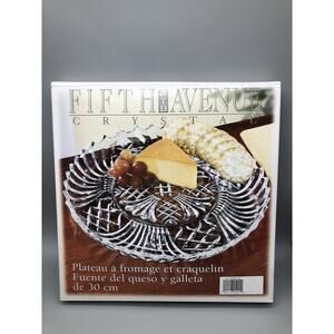 Vintage Fifth Avenue Crystal LTD Serving Tray Cheese & Cracker Platter 11.5”